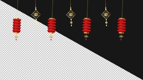 Animated Chinese Red Lanterns for Festive Celebration Background
