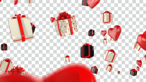 LoveCascade Animation: Romantic 4K Visuals with Alpha Transparency