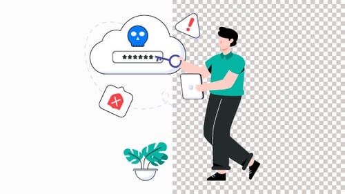 Cloud Hacking Animation Alpha Channel