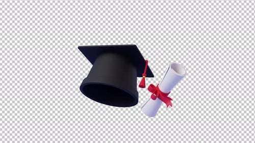 3d Back School Icon Isolated Blue Education Online Class Concept Animation