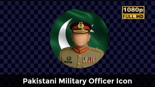 Icône d'un officier militaire pakistanais — Graphique du conflit entre l'Inde et le Pakistan