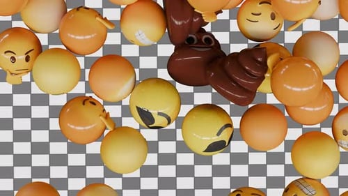Animated Glossy 3D Emoji Spheres Overlay