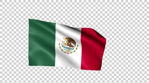 Waving Mexican Flag Animation Seamless Loop