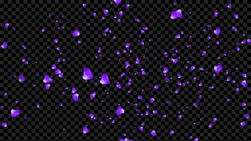 Purple Falling Hearts Celebration Overlay