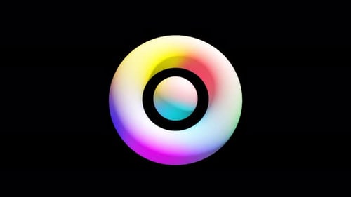 Vibrant Abstract 3D Torus and Sphere Rotating Animation