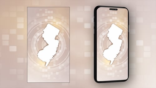 Animierte Karte des Bundesstaates New Jersey — Vertikales Video