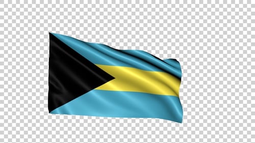 Realistic Waving Bahamas Flag Animation