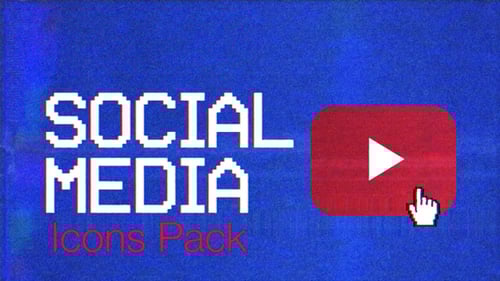 Glitch Pixel Art Social Media Call to Action Pack