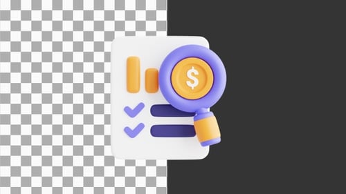 3D Animation of Audit Evaluating Accounts and Transactions | Alpha Channel