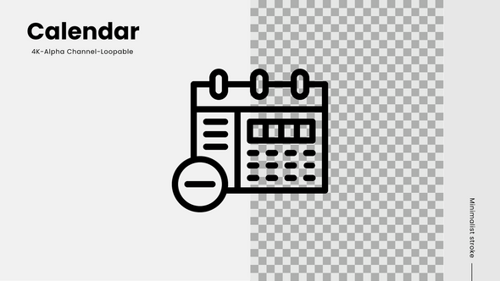 Animated Calendar Icon with Minus Symbol