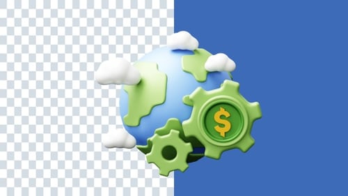 Global Economy System 3D Animations | Alpha Channel