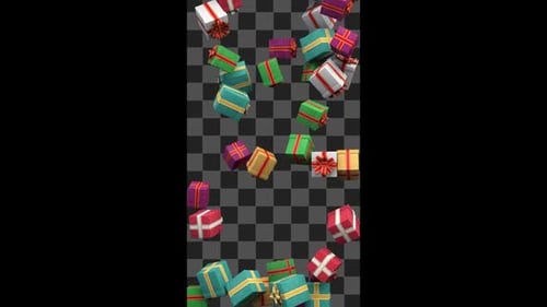 Colorful Gift Boxes Falling Festive Animation