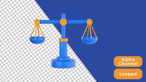 3D Animated Law Scale | Alpha Channel