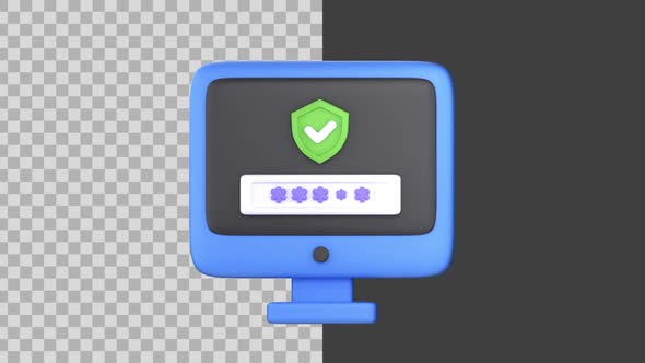Digital Security Password Input 3D Animation, Elements Motion Graphics ...