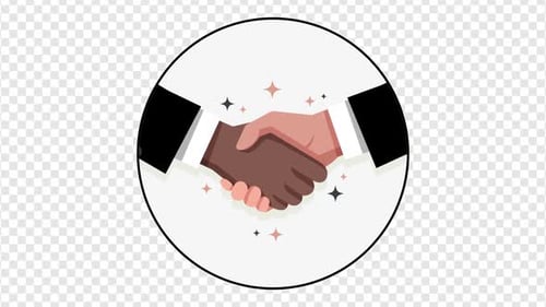 Handshake Meet Businessman Cartoon Hand Shake Animation Alpha