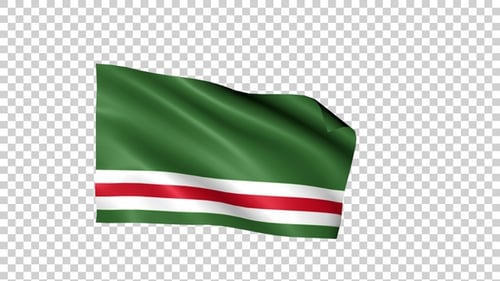 Waving Chechen Republic of Ichkeria Flag Animation