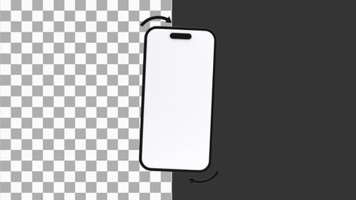 3D Animation of Phone Landscape Rotate | Alpha Channel