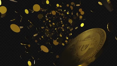 Falling Golden Bitcoin Coins Animation