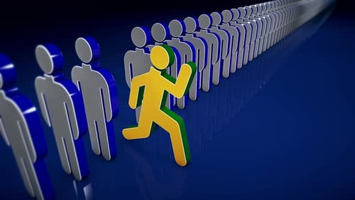 3D Animated Person Breaking Away from the Crowd