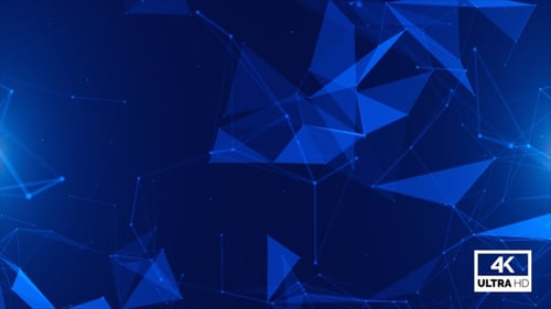 Abstract Blue Plexus Network Connection Animated Background