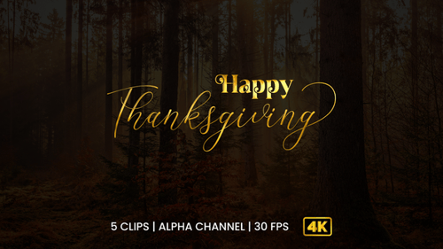 Decorative Happy Thanksgiving Animated Titles Pack