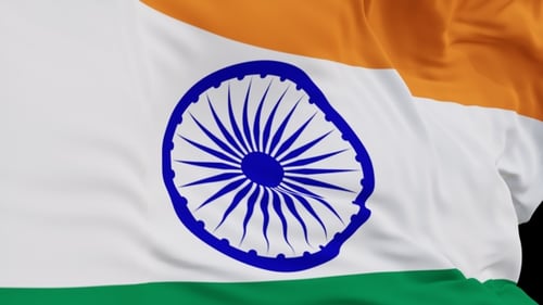Waving India Flag Animation with Transparent Background