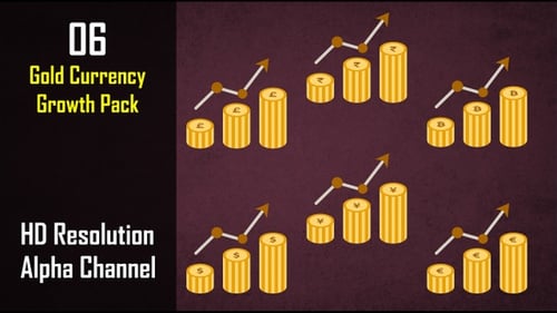 Gold Currency Growth Pack – Dollar, Rupee, Euro, Pound, Bitcoin, Yen