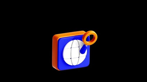 3D Glossy Internet Search Icon Animation
