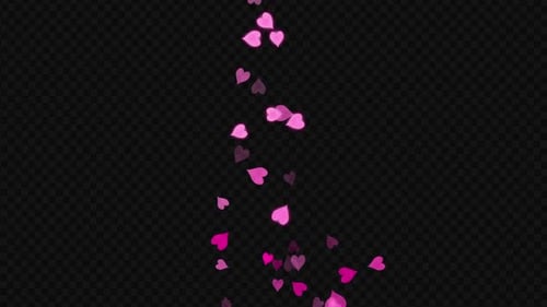 Pink Floating Hearts Romantic Seamless Loop Background