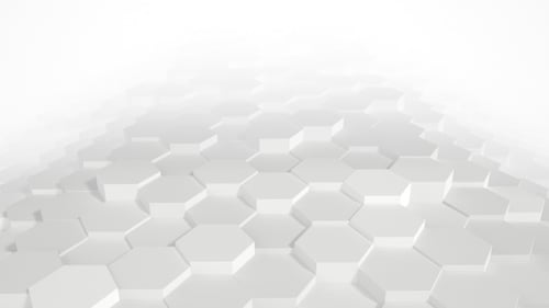 Abstract White Hexagonal Tile Wave Rising and Falling Loop