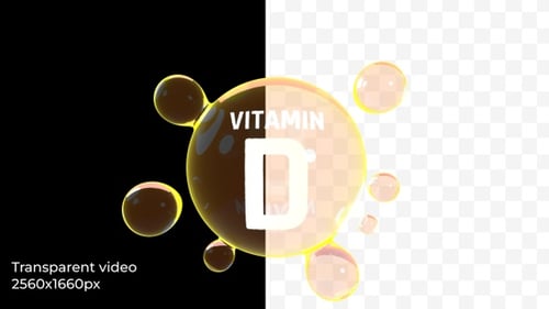 Collagen Vitamin D Animation (2K, Transparent)