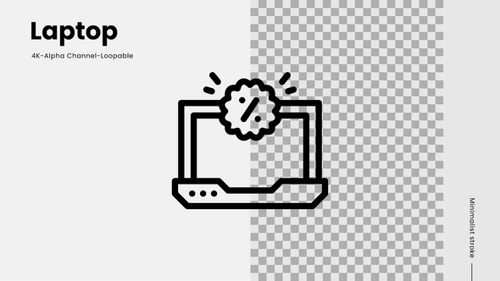 laptop line icon animation