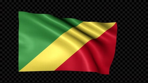 Republic of Congo Flag Waving Animation
