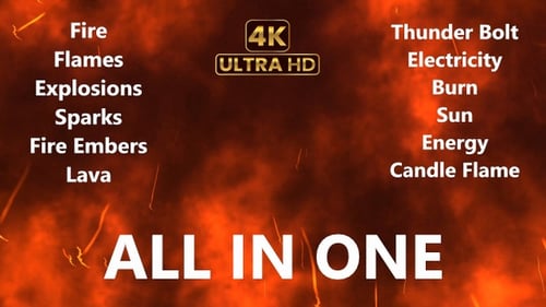 Fire Explosions, Flames, Lava, Thunder Bolts, Energy, Blasts and Smoke Effects in a Single Video