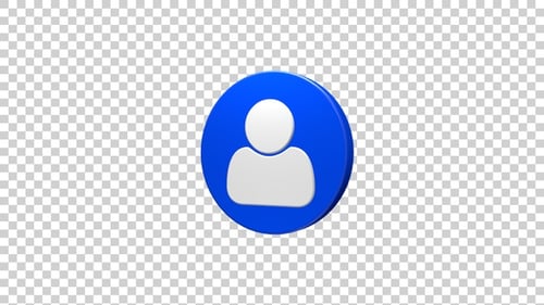 Looping 3D Animated User Profile Icon with Alpha Channel