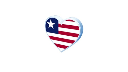 Liberia Flag Heart Shape