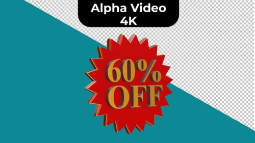 Animated 60% Off Red Starburst Sale Badge