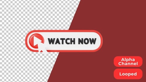 Botão Assista Agora com Animação 3D | Alpha Channel