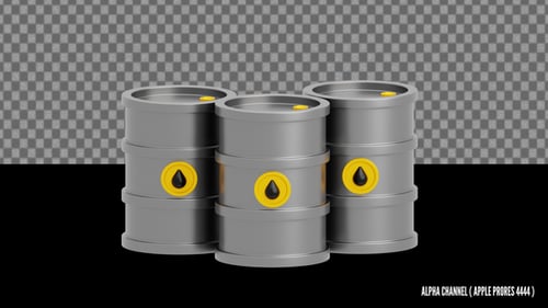 Animated 3D Oil Barrels Corporate Icon