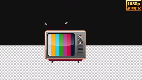 2D Animated Old Tv | Alpha Channel
