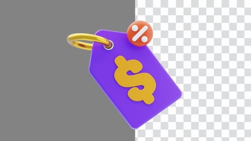 Price Tag 3d animation | Alpha Channel