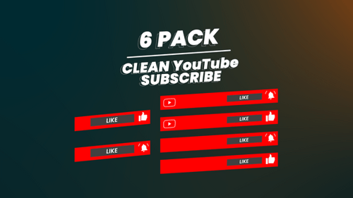 Clean YouTube Subscribe and Like Lower Thirds Animations Pack