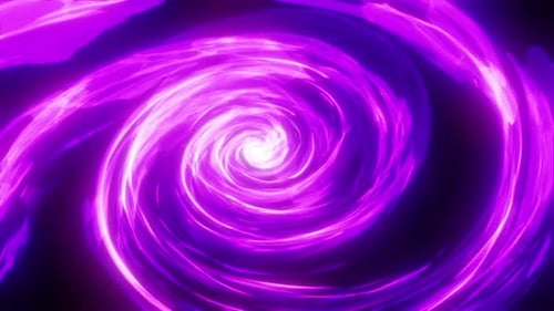 Abstract Neon Glowing Purple Spiral Vortex Loop