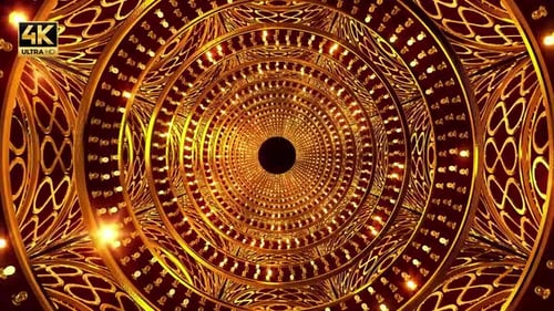 Grand Golden Ornate Tunnel Loop with Sparkling Lights