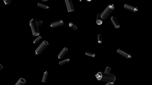 Animated Falling Black Spray Paint Cans
