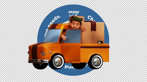 Paquete de entrega de animación 3D: bucle de fondo transparente
