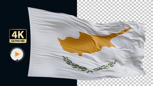 Realistic Waving Cyprus Flag Animation
