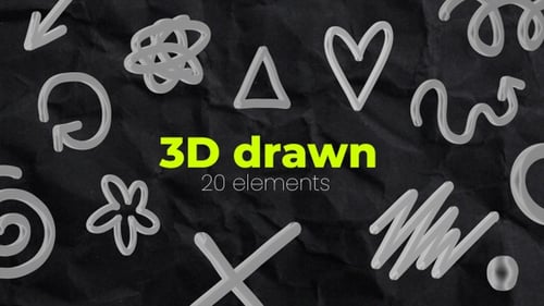 Animated 3D Drawn Reveal Elements