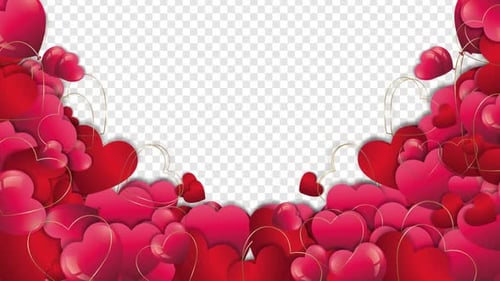 Animated Hearts Frame for Romantic Video Projects