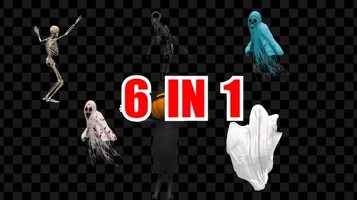 Ghost Halloween Party Dancing 6 Pack